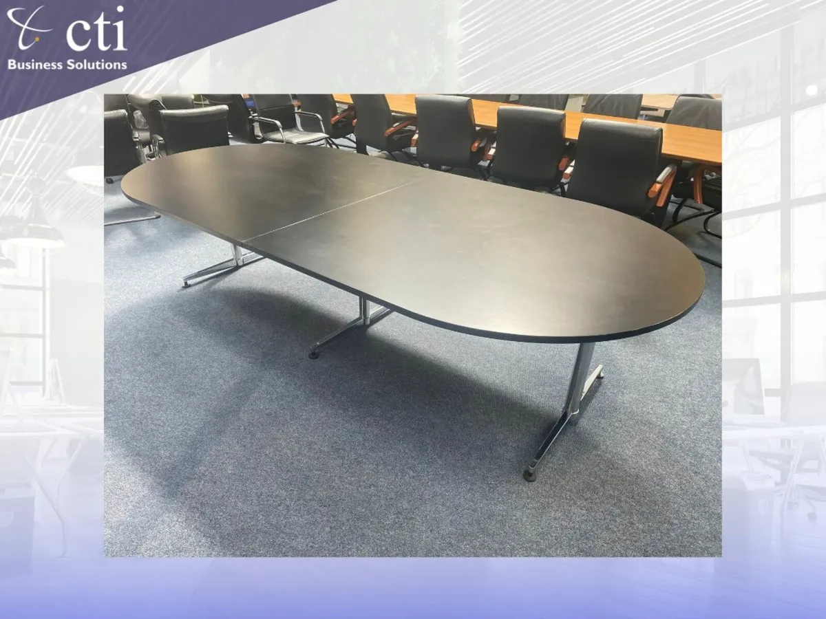 3M Black Boardroom Table ~ Grade A - Image 2