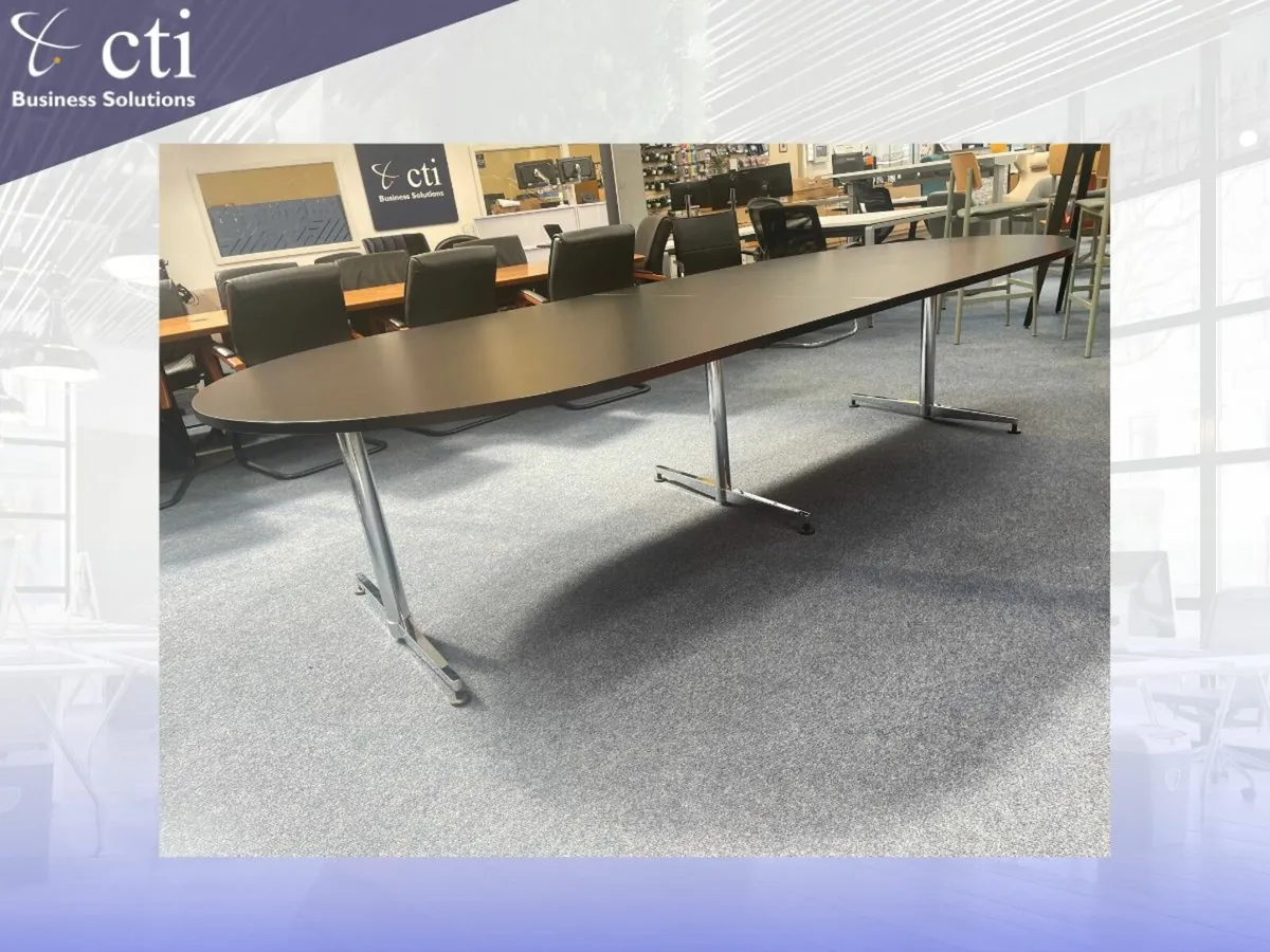 3M Black Boardroom Table ~ Grade A - Image 3