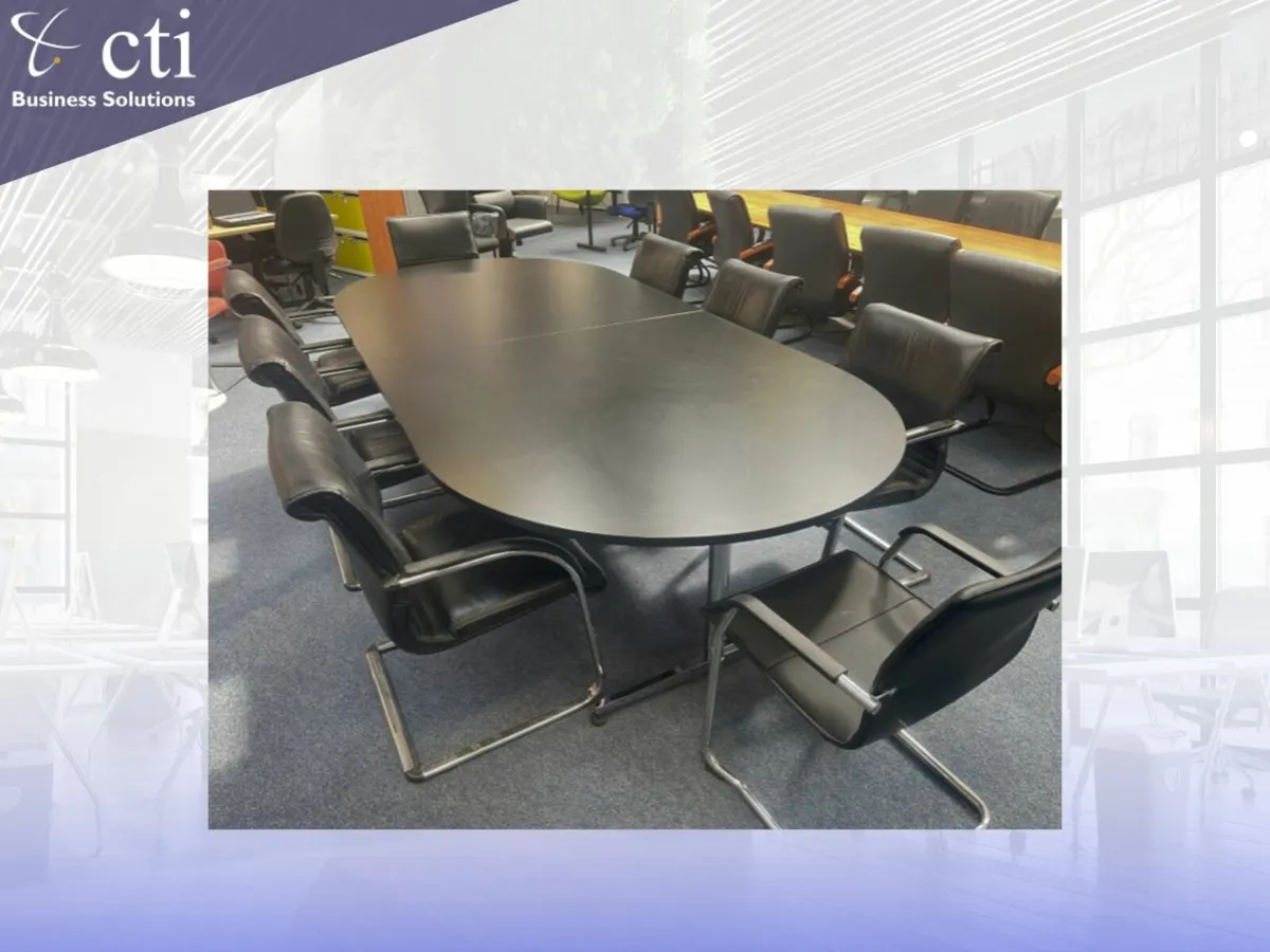 3M Black Boardroom Table ~ Grade A - Image 4