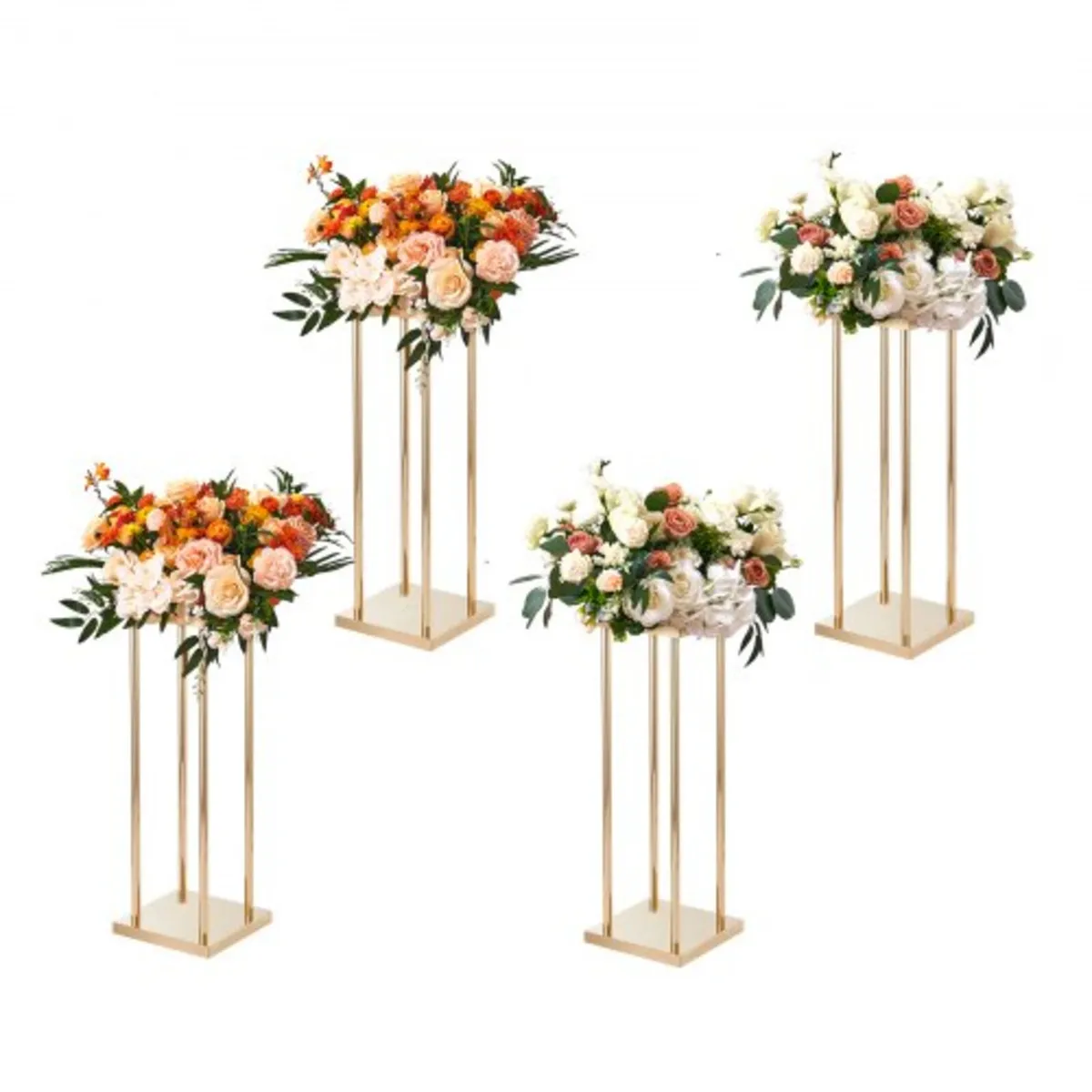 4PCS Gold Metal Column Wedding Flower Stand, 23.6i