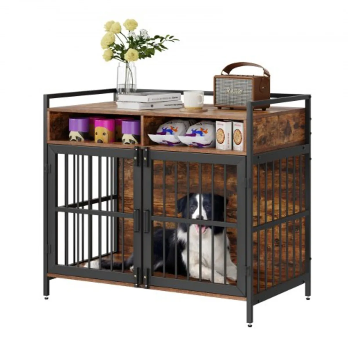 Furniture Style Dog Crate with Storage, 41 inch Do