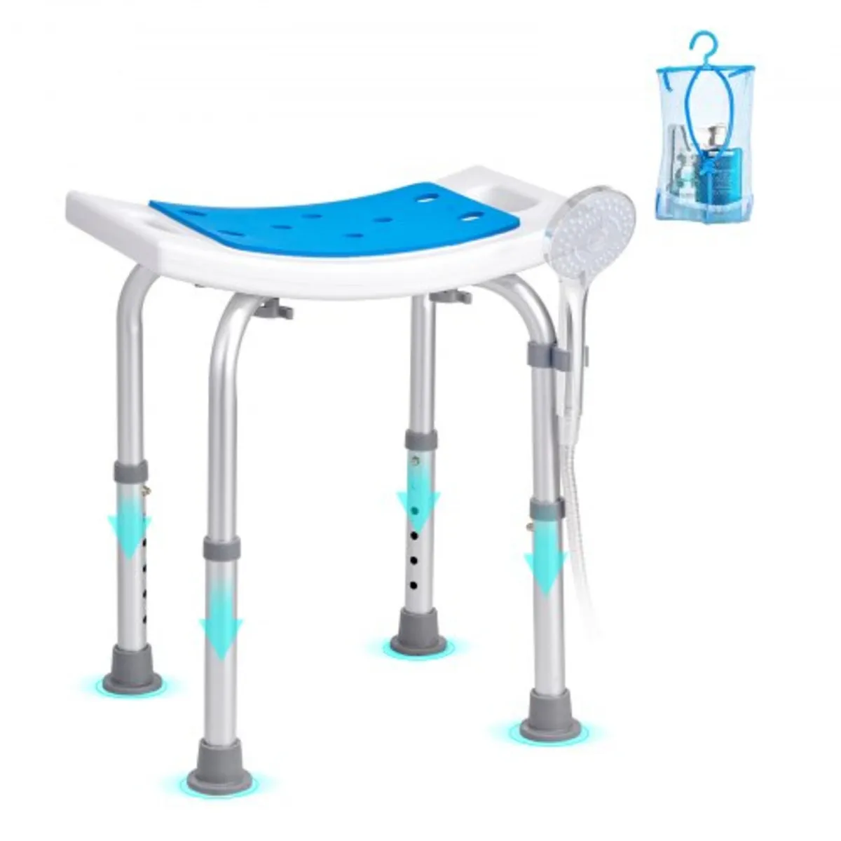Shower Chair, Adjustable Height Shower Stool, Show
