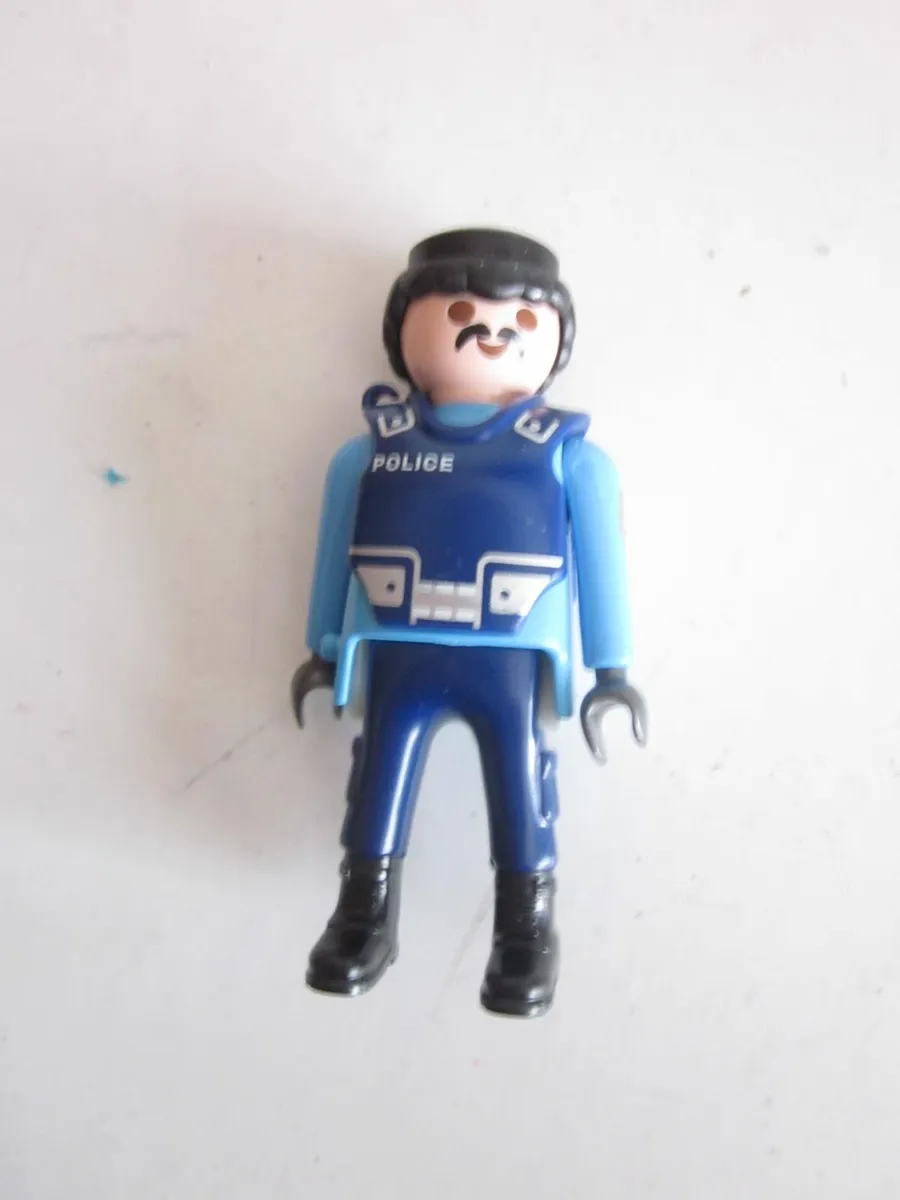 Playmobil Blue Policeman With Pareballe Vest Fig - Image 1