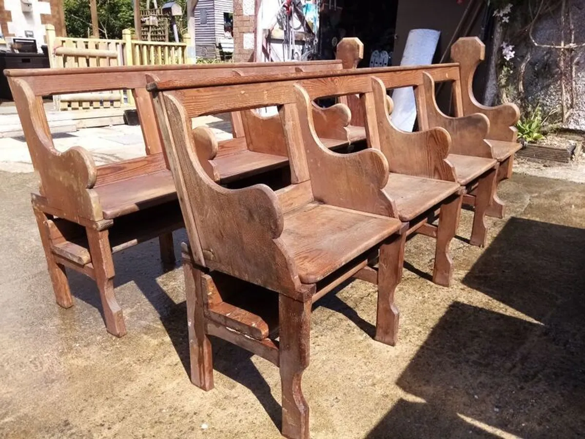 antique church pews - Image 1