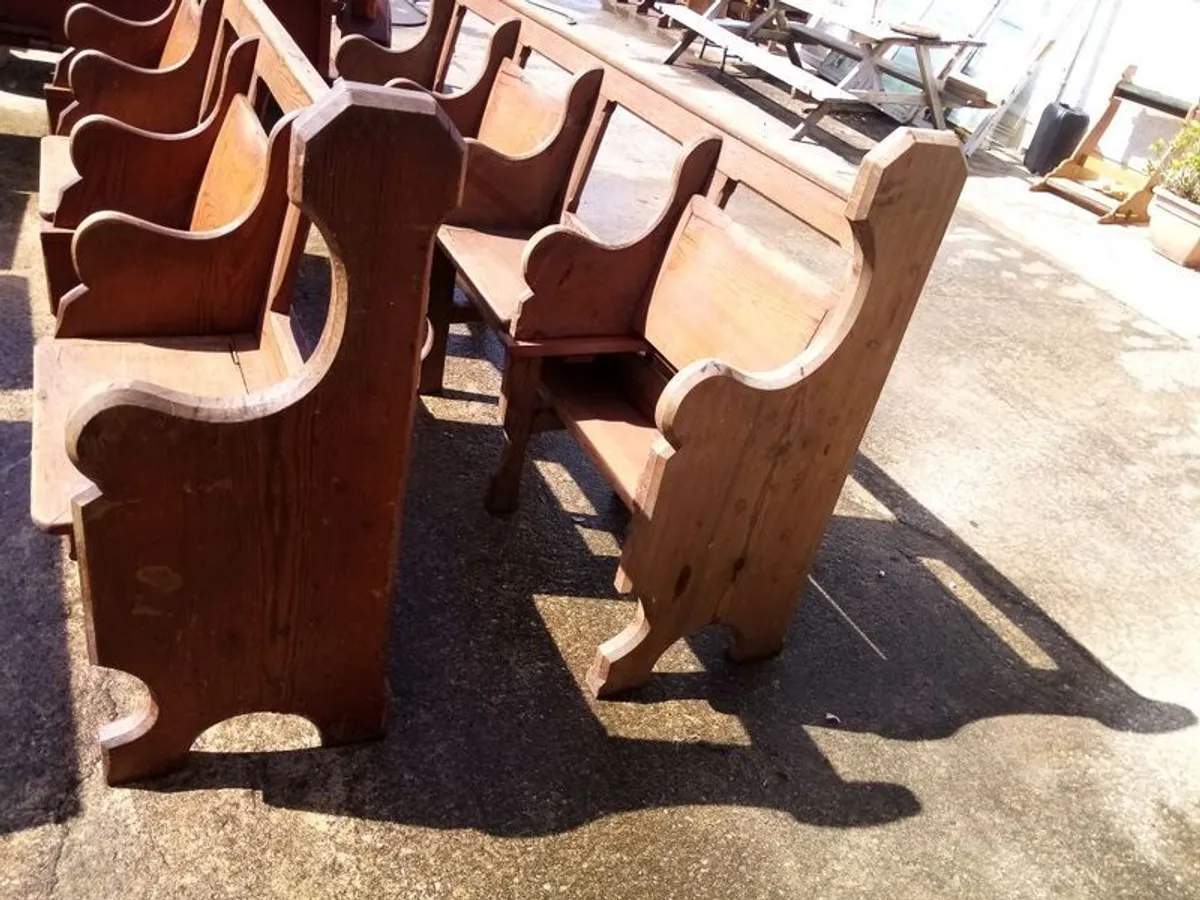 antique church pews - Image 4