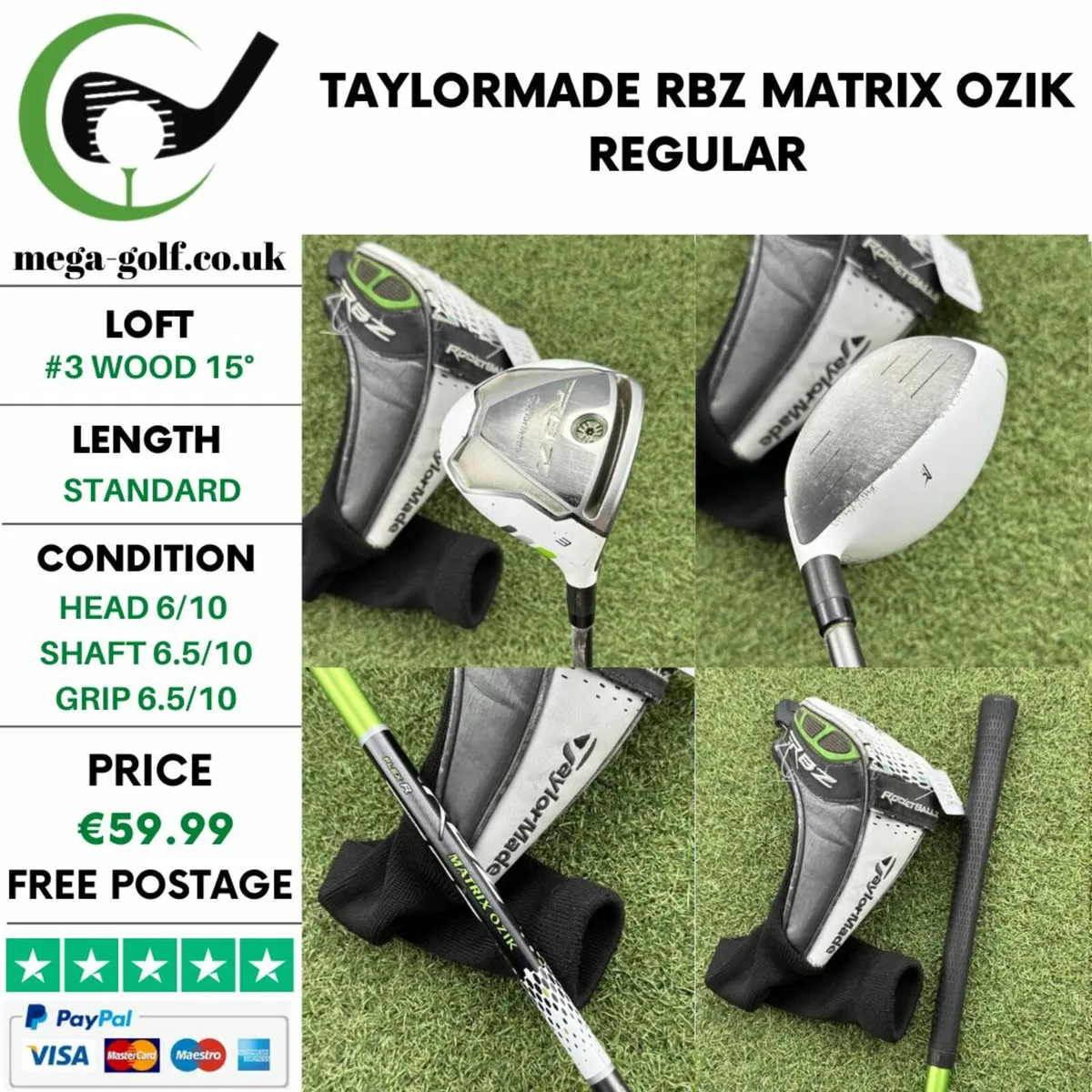 TAYLORMADE RBZ #3 WOOD 15° / MATRIX OZIK REGULAR - Image 1
