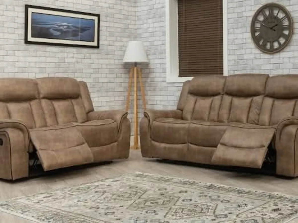 New 3+2 Westwood Fabric Manual Recliner Set - Image 1
