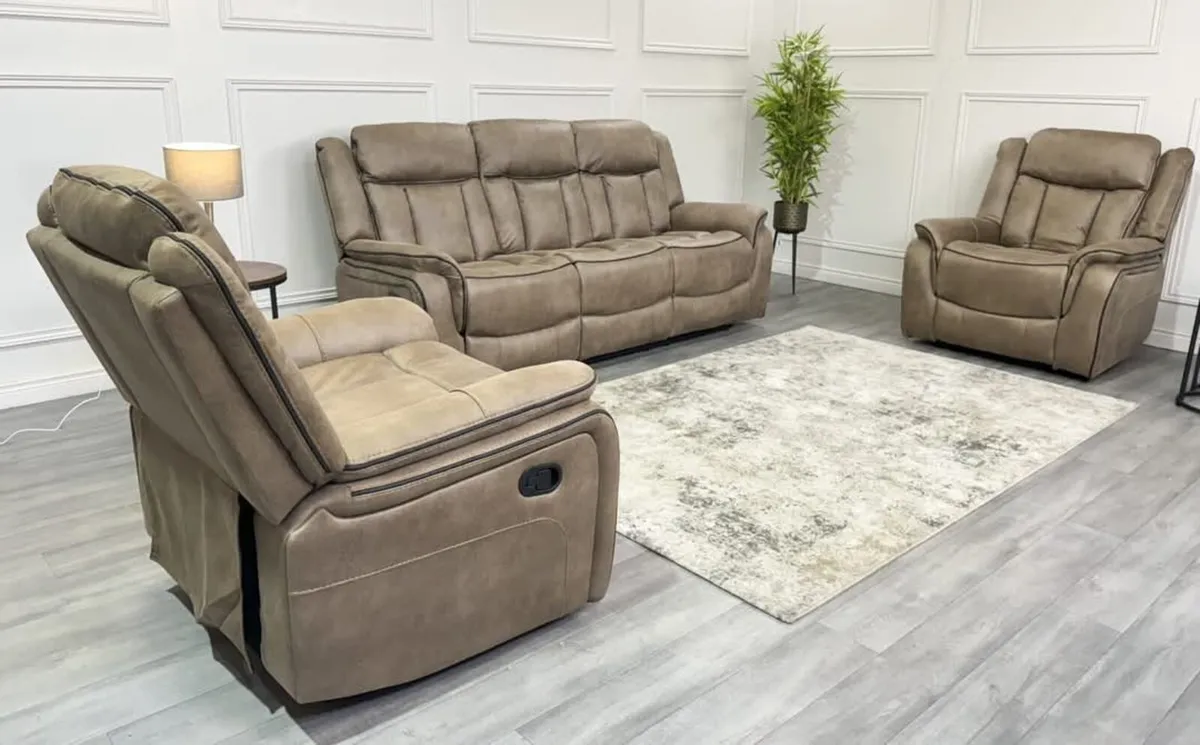 New 3+2 Westwood Fabric Manual Recliner Set - Image 3