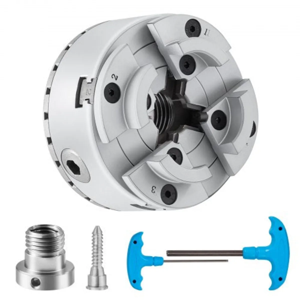 KP96 Lathe Chuck, 4-Jaw 3.75" Diameter, Metal Lath