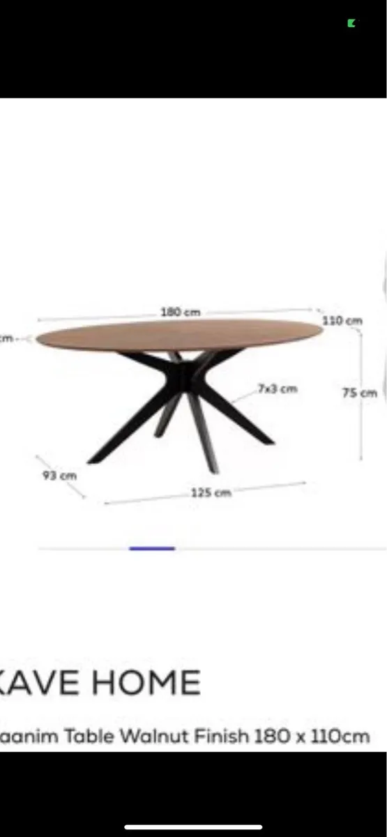 Kave home walnut kitchen table brand new in box - Image 1