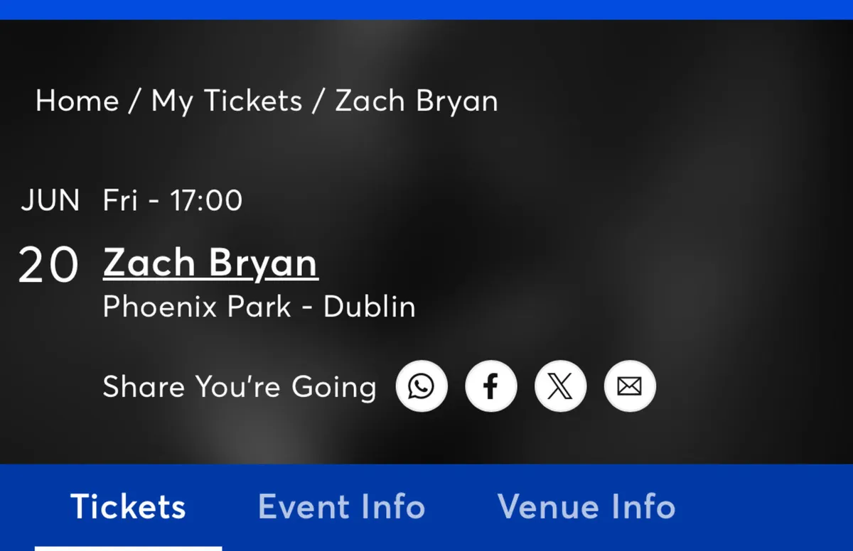 4x Zach Bryan Tickets Friday 20th June