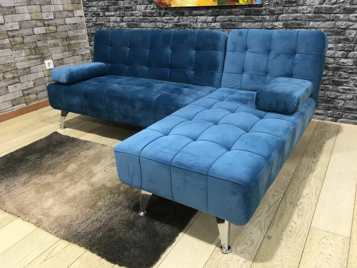 Blue corner Sofa Bed 198cm– Free Delivery - Image 3