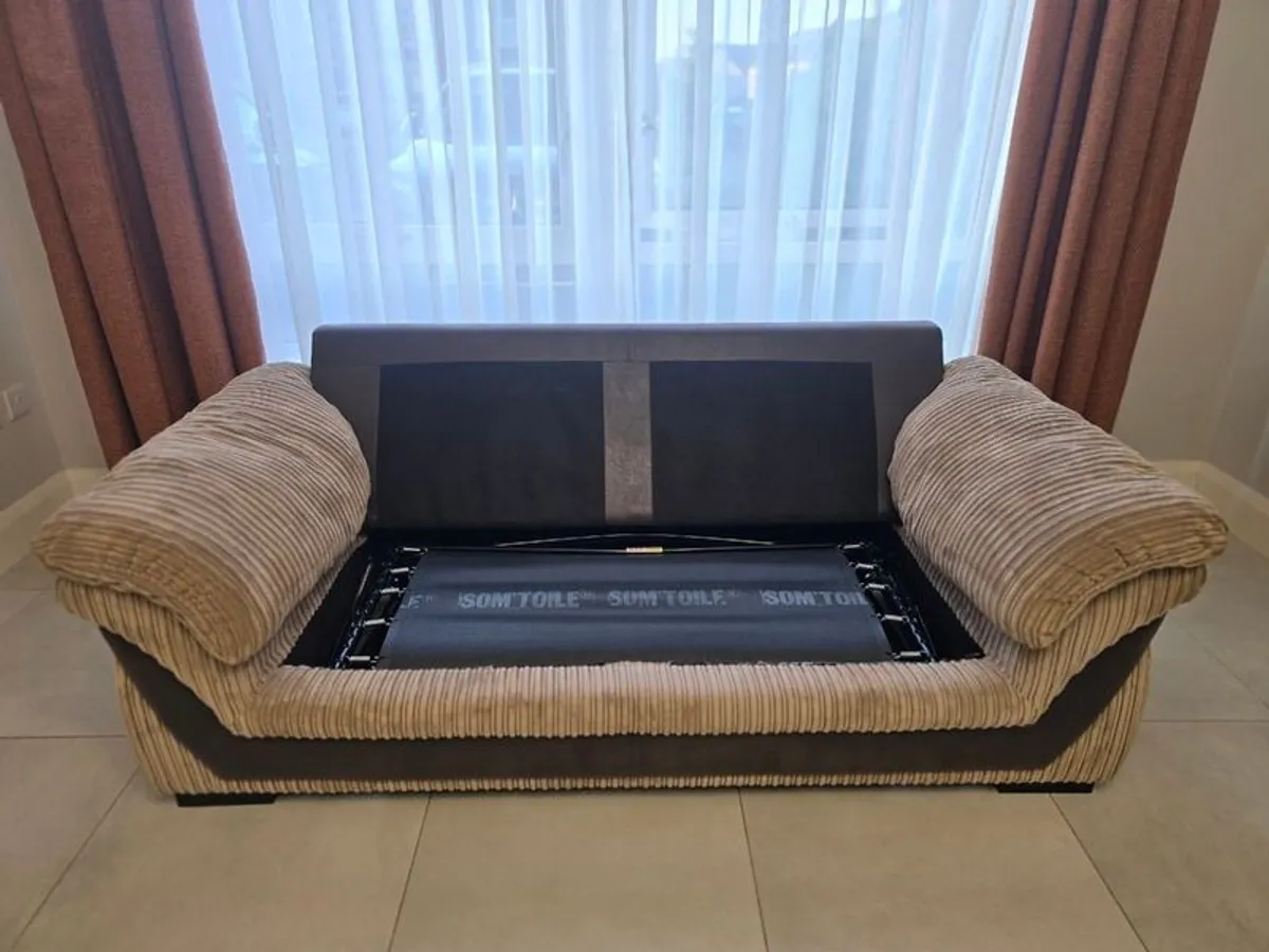 Large 2 Seater Sofa Bed with Storage Footstool - Image 3