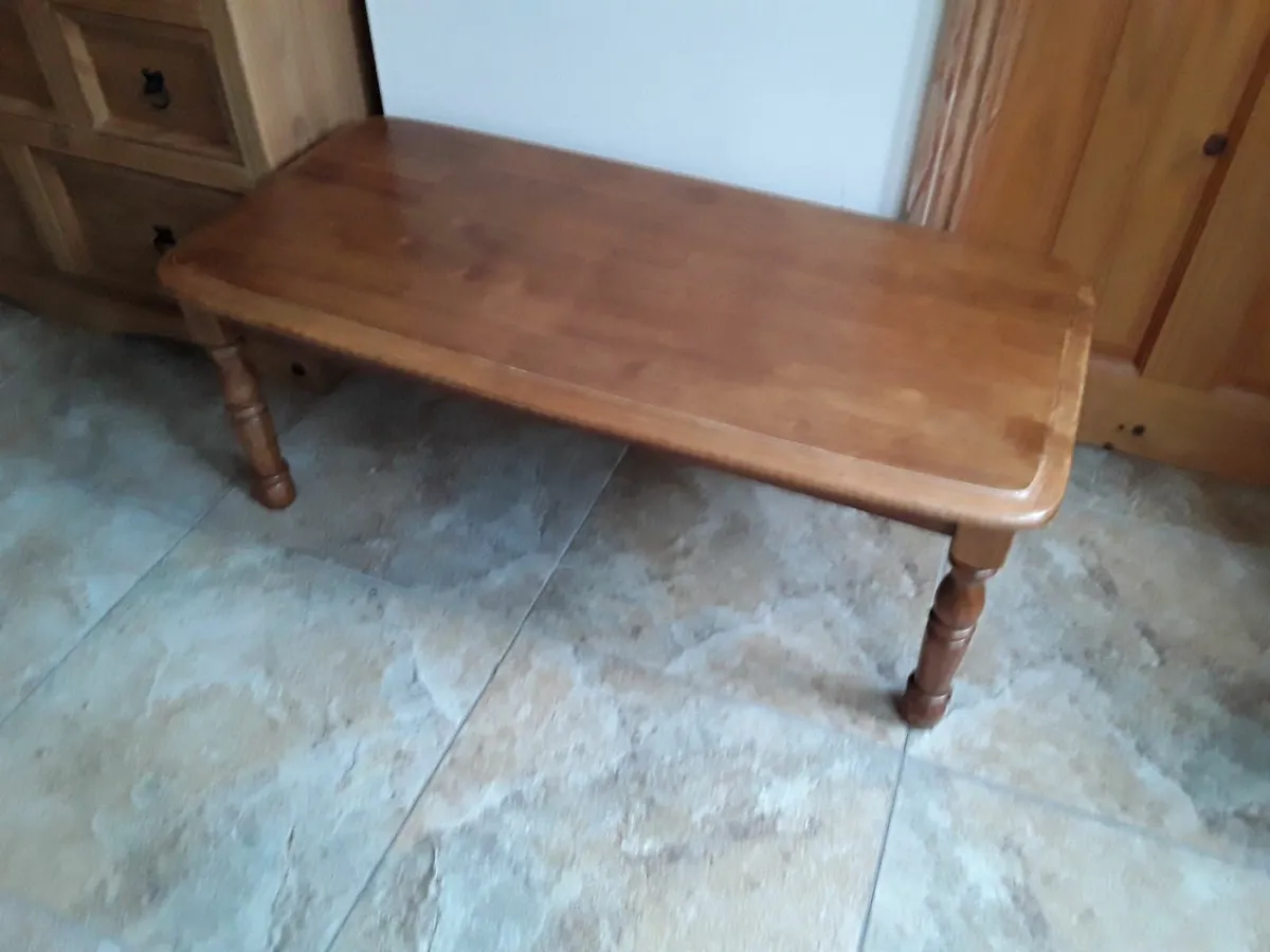 As new large solid wooden highly polished coffee t - Image 1