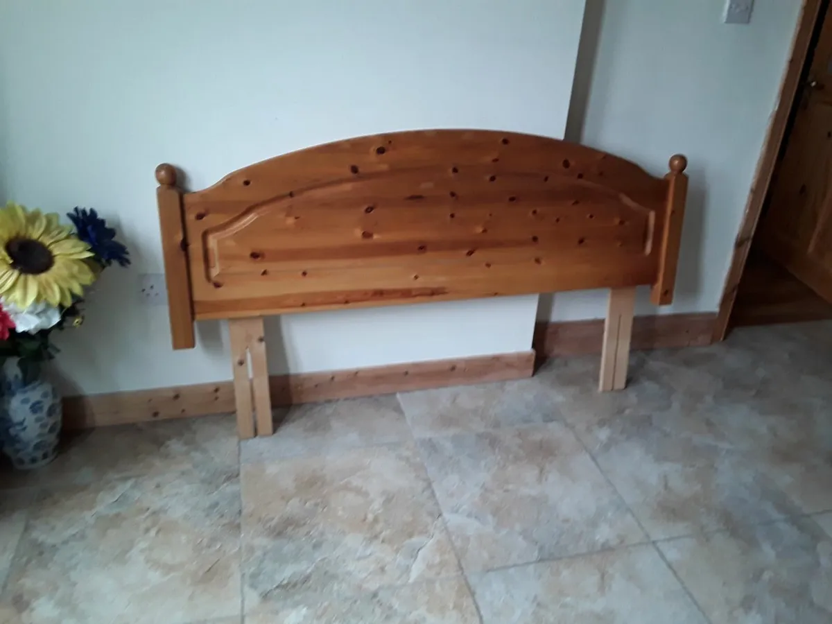 King size solid pine double headboard