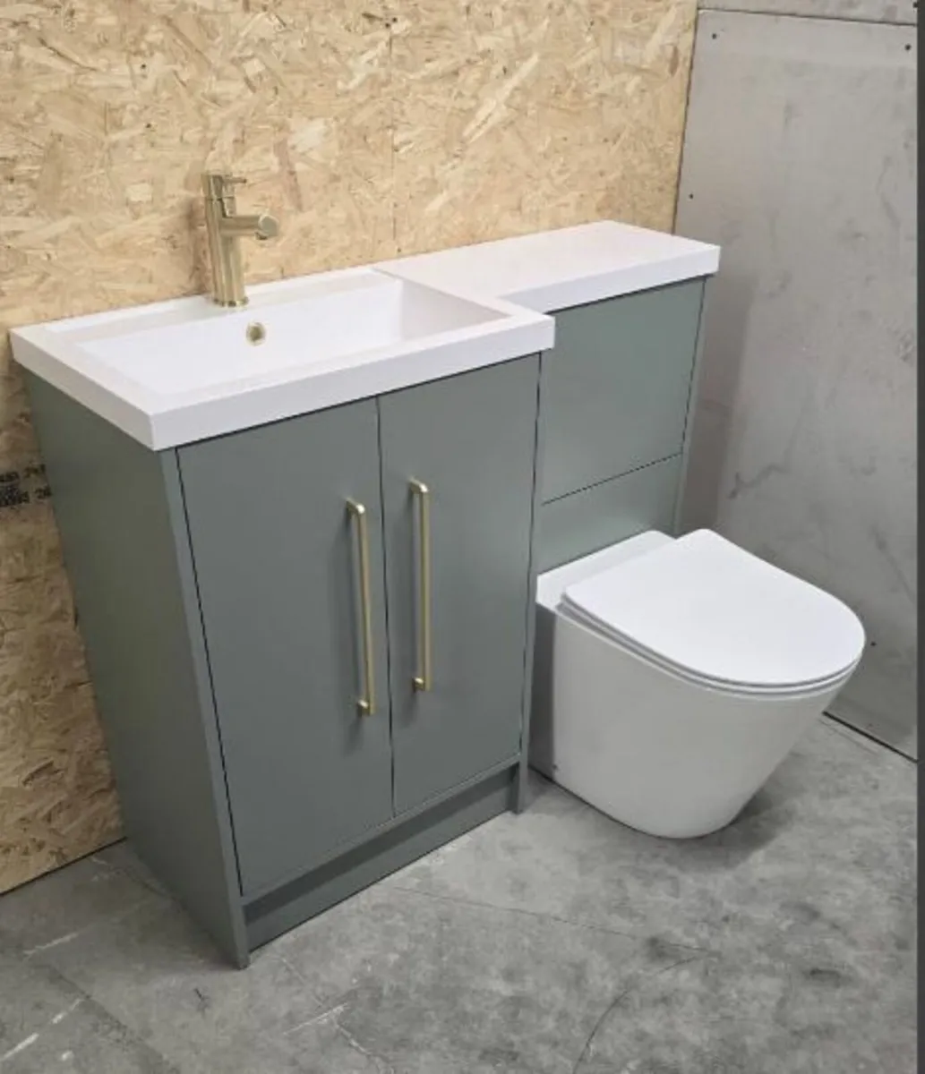 1100mm sage Green Vanity Toilet Combo - Image 1