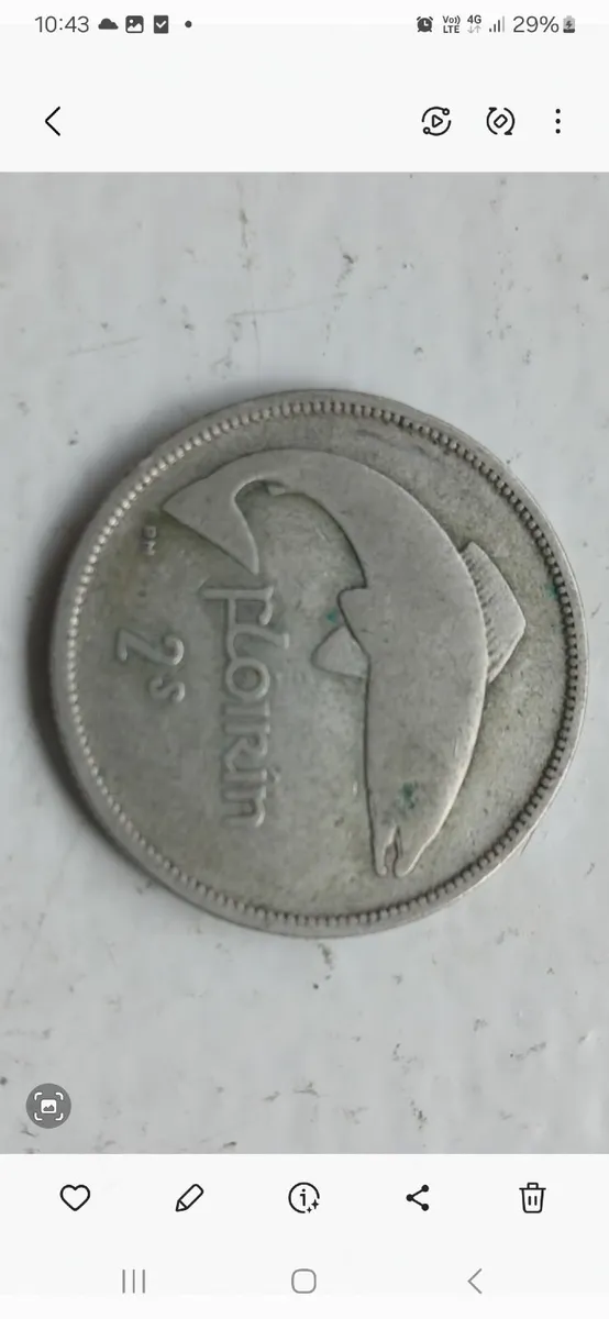 Irish silver florin coin (free postage) - Image 1