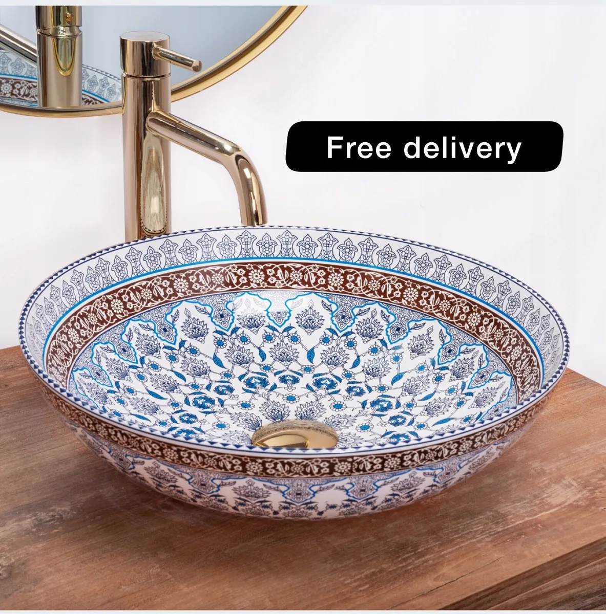 Washbasin set + tap + stopper - Image 1