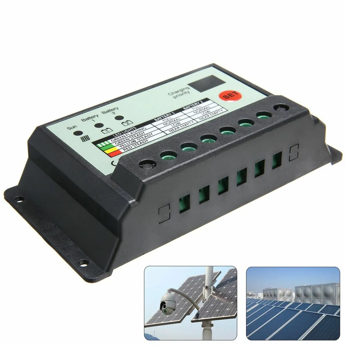 12V/24V 20A Dual Battery Solar Charge Controller - Image 2