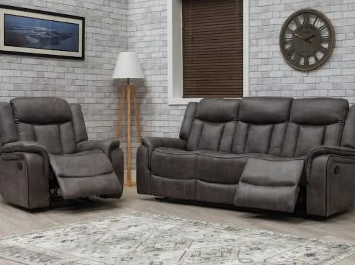 New 3+2 Westwood Fabric Manual Recliner Set - Image 1