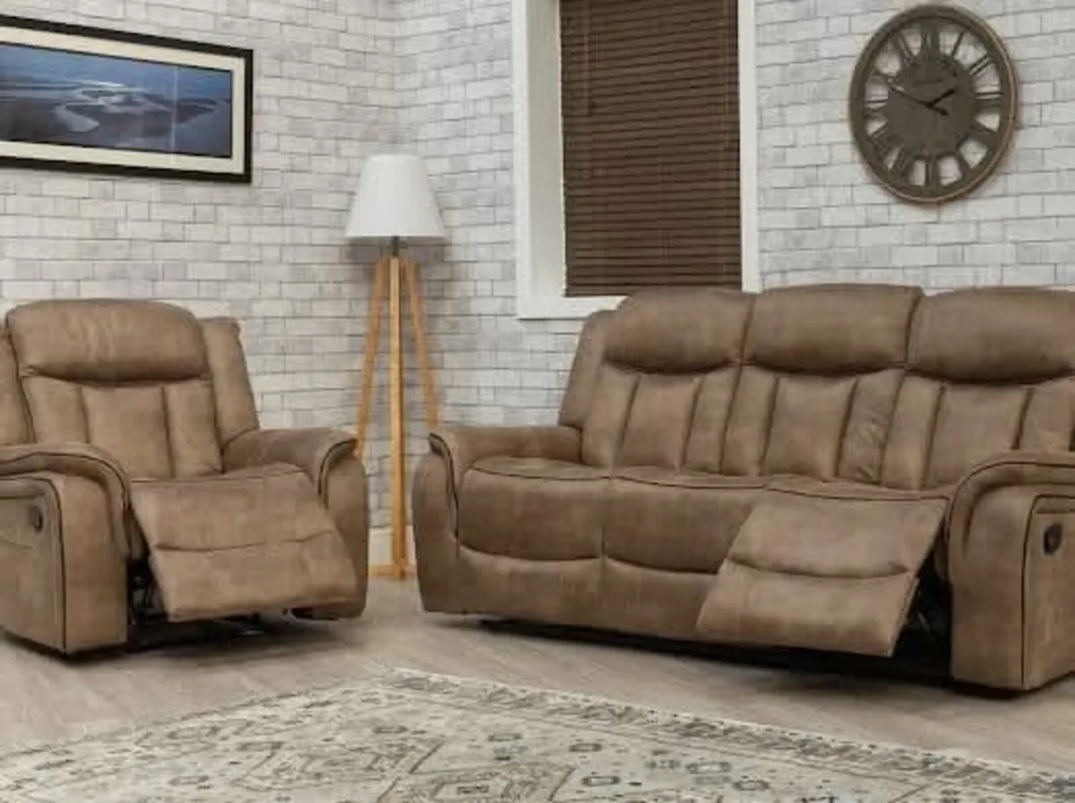 New 3+2 Westwood Fabric Manual Recliner Set - Image 2