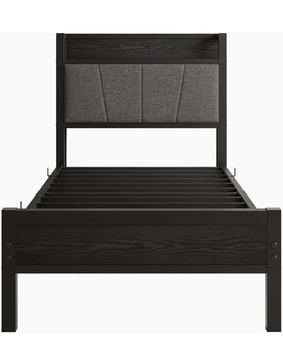 Single Bed Frame with Storage Headboard - Image 2