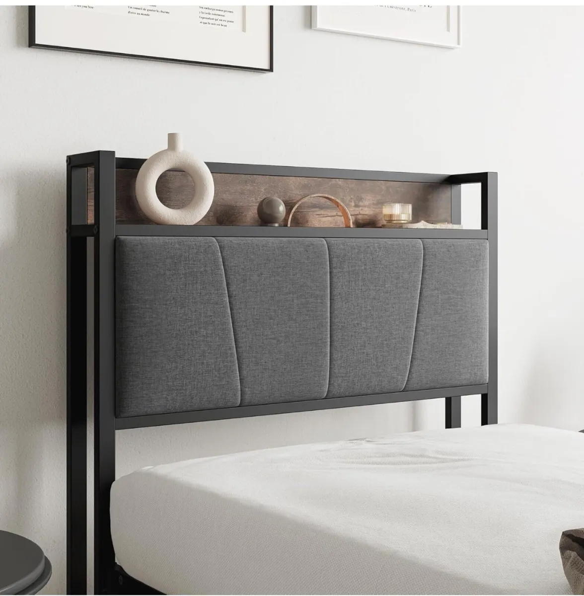 Single Bed Frame with Storage Headboard - Image 3