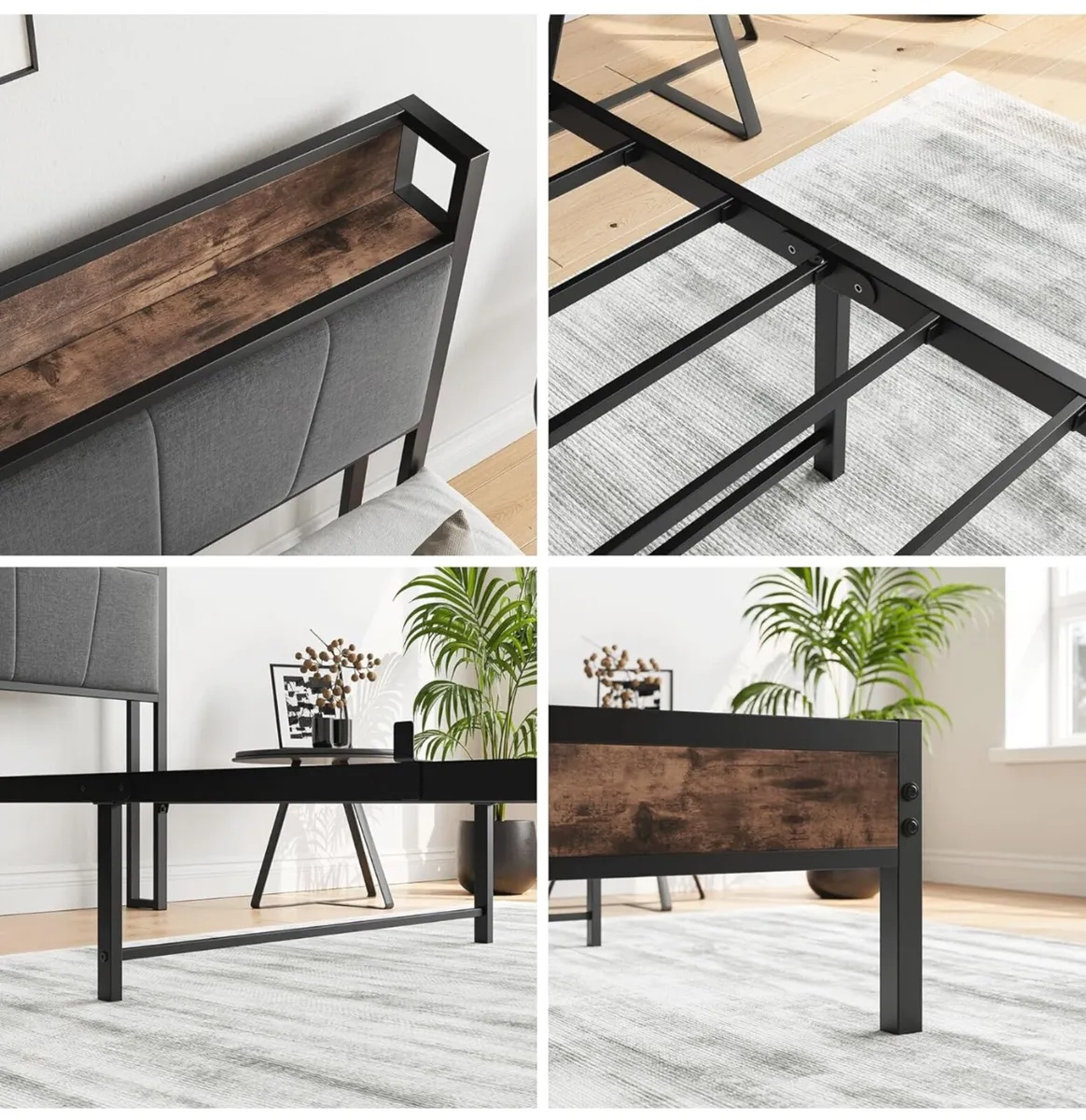Single Bed Frame with Storage Headboard - Image 4