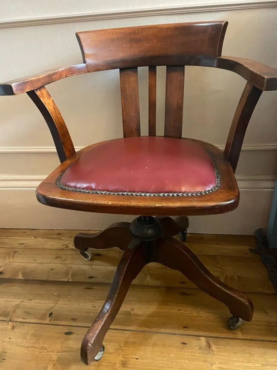 antique office swivel chair - Image 1