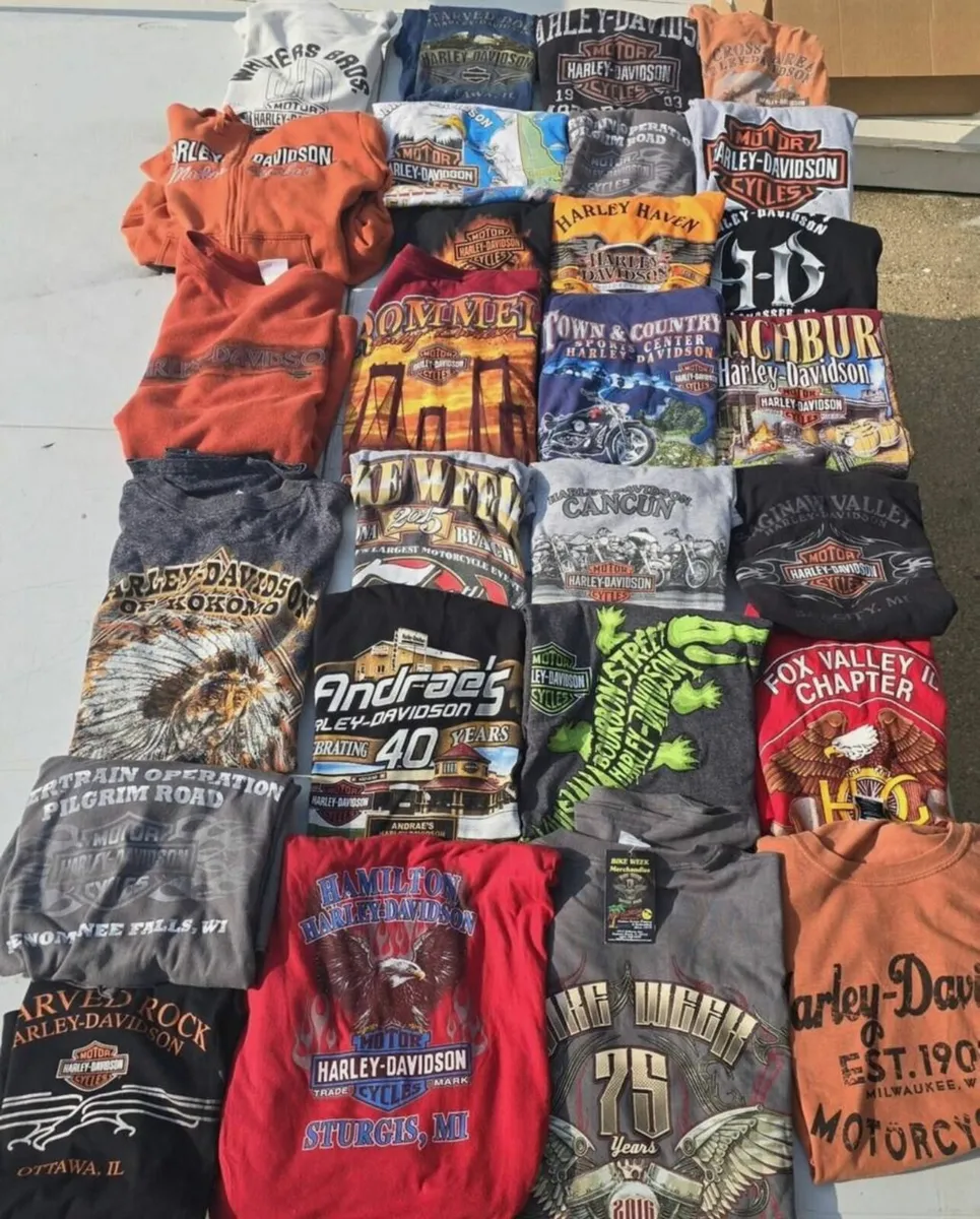 Menge 27 Vintage Harley Davidson Biker T-Shirt 90e - Image 3