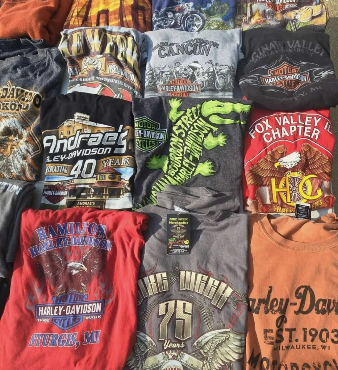 Menge 27 Vintage Harley Davidson Biker T-Shirt 90e - Image 4