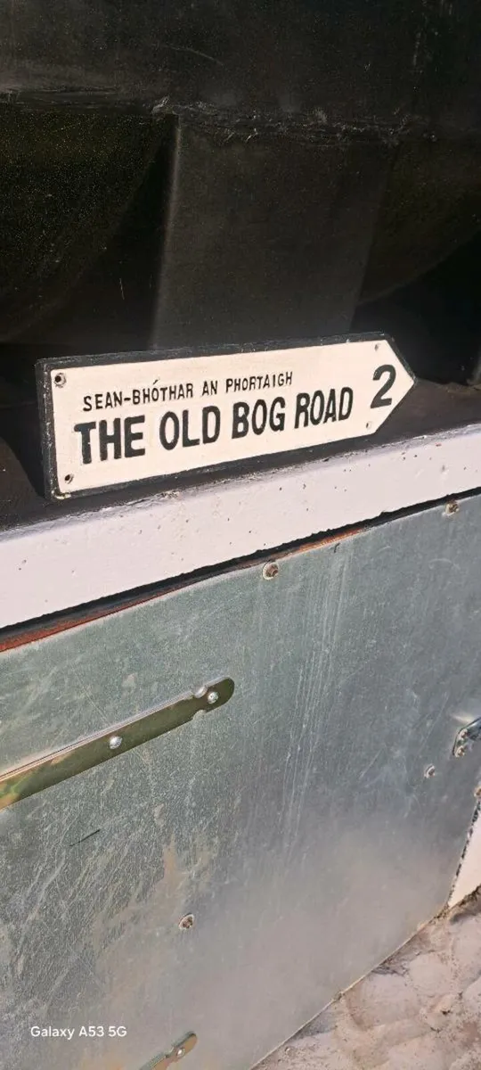 The old bog road cast iron sign - Image 1