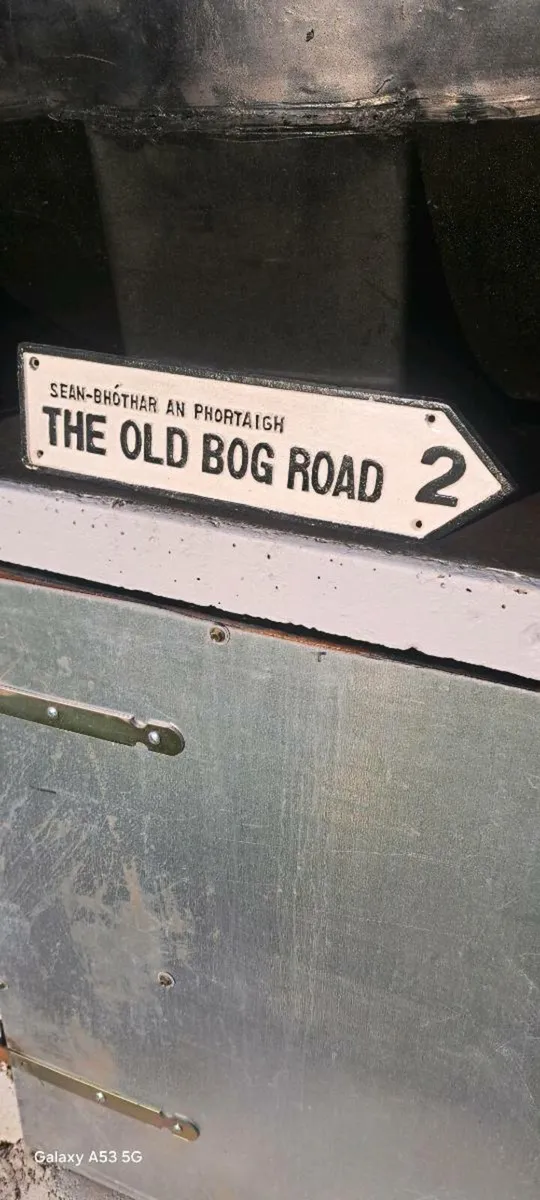 The old bog road cast iron sign - Image 2