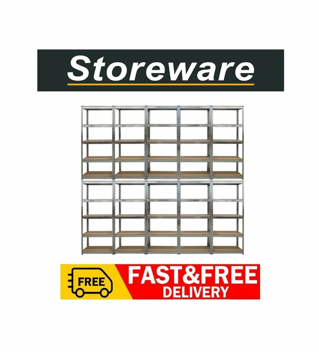 10 Bays Shelving Racking FREE DELIVERY - Image 1