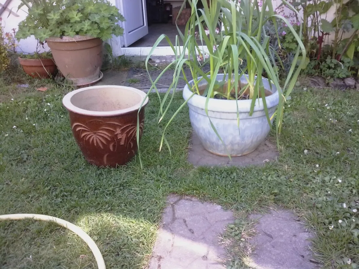 Glazed plant pots (2) - Image 1
