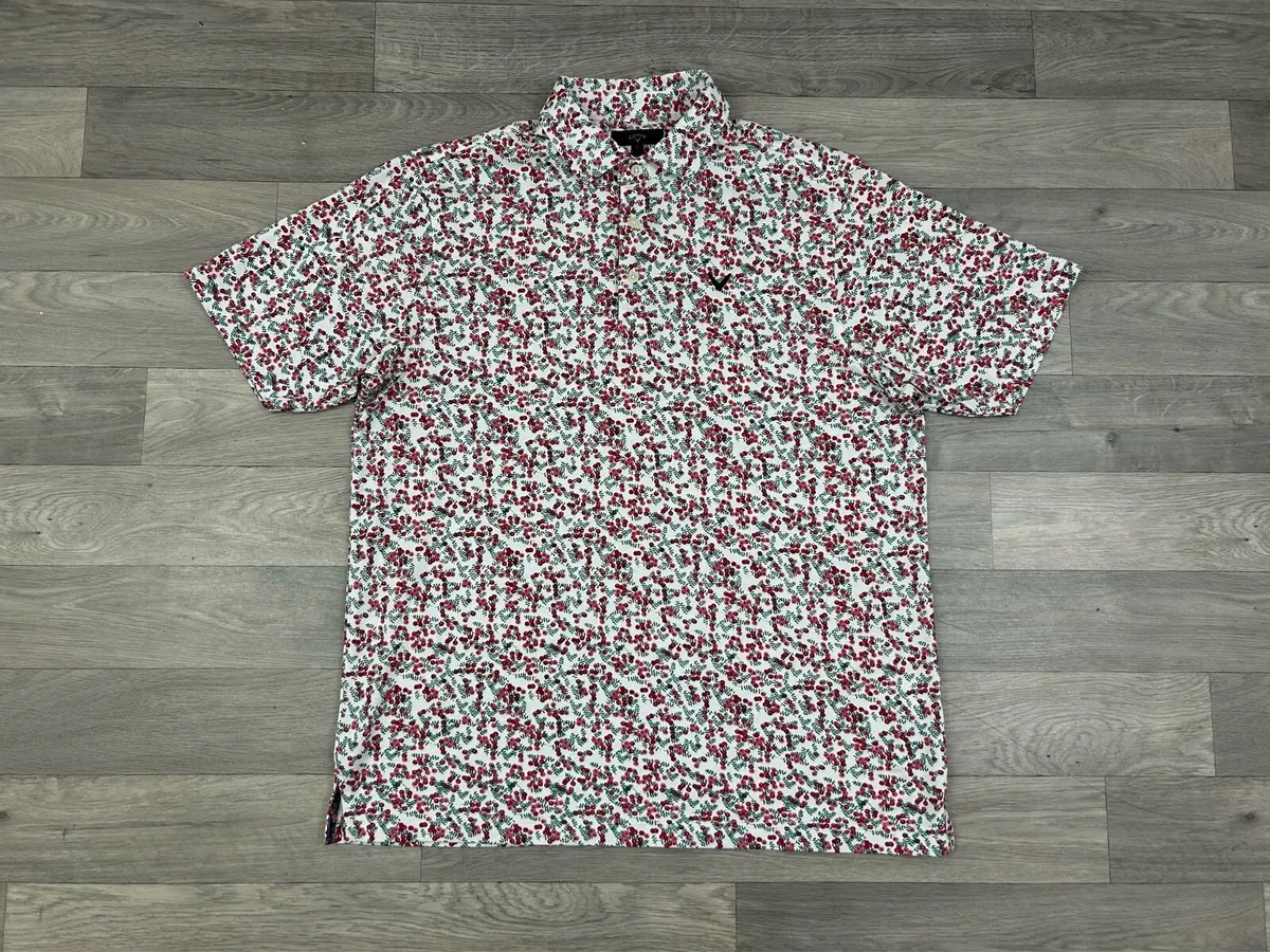 Callaway Floral Patterned Golf Polo Shirt Large - Image 1