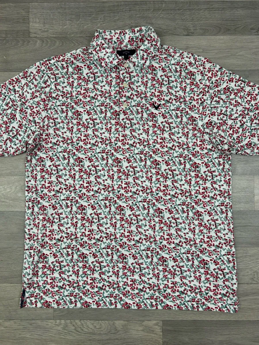 Callaway Floral Patterned Golf Polo Shirt Large - Image 2