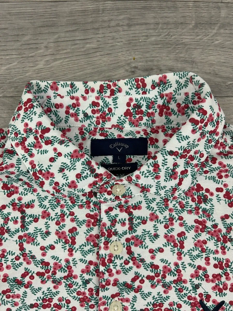 Callaway Floral Patterned Golf Polo Shirt Large - Image 4