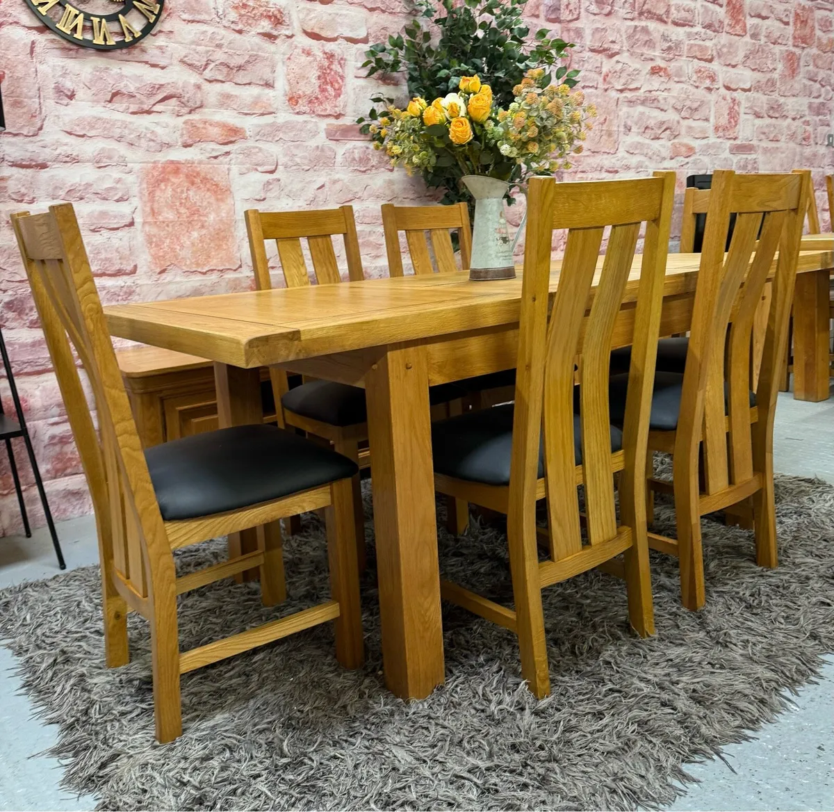 Oak kitchen table & 6 chairs/dining set - Image 3