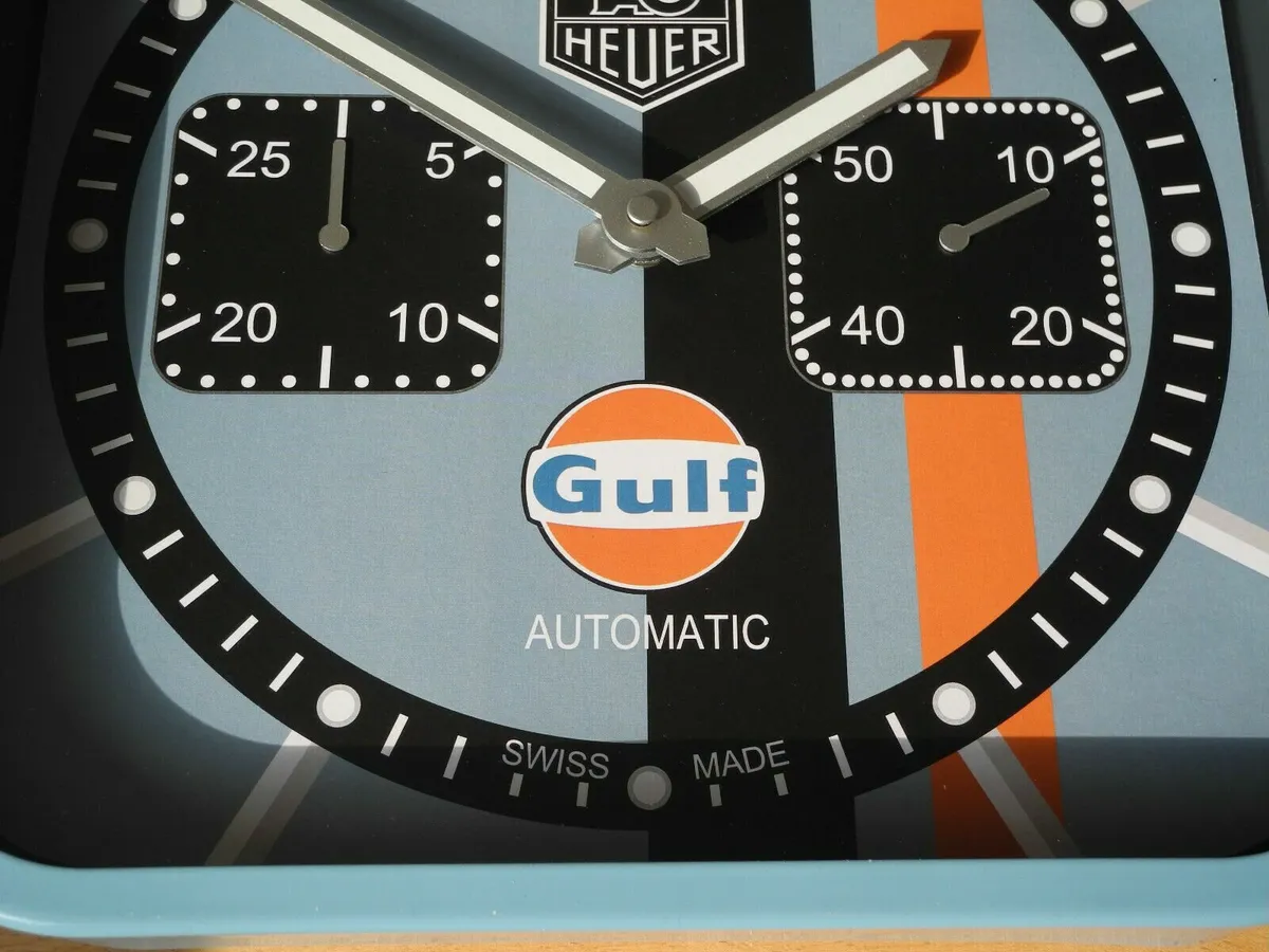 TAG Heuer Monaco Gulf Wall Clock New - Image 4