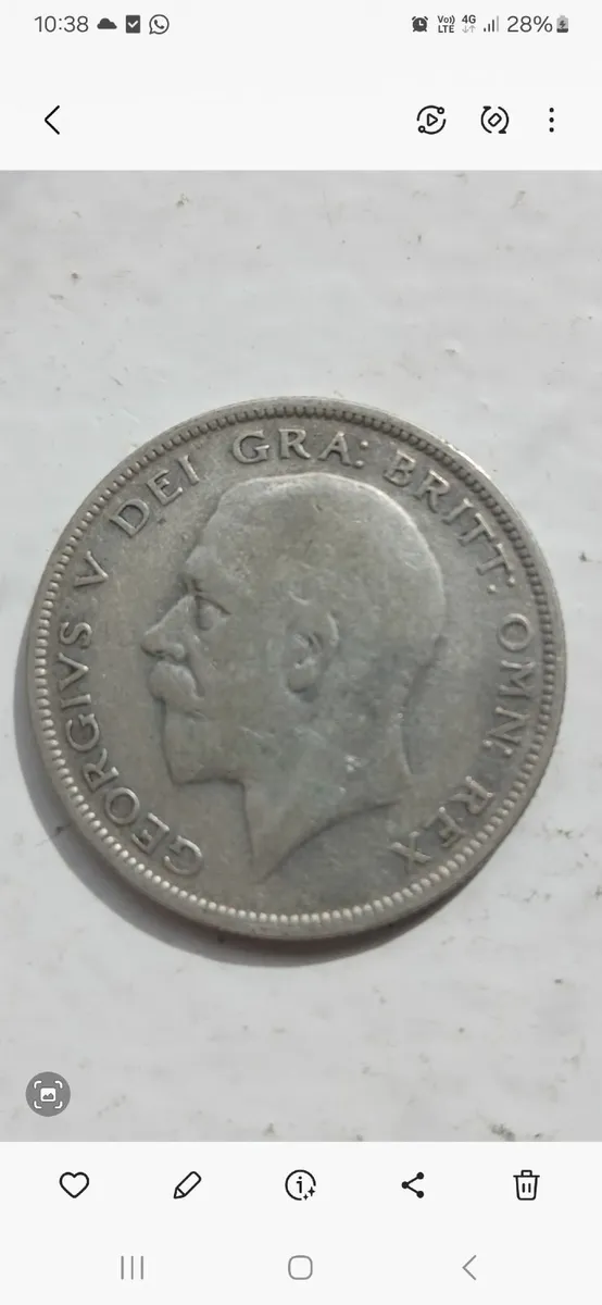 English silver half crown coin - Image 1