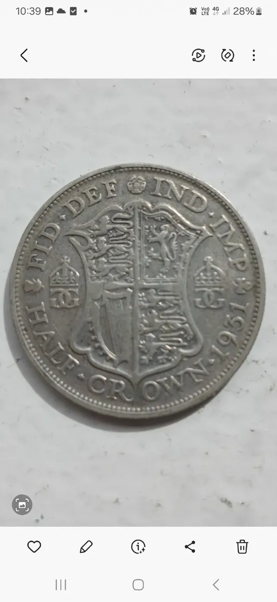 English silver half crown coin - Image 2