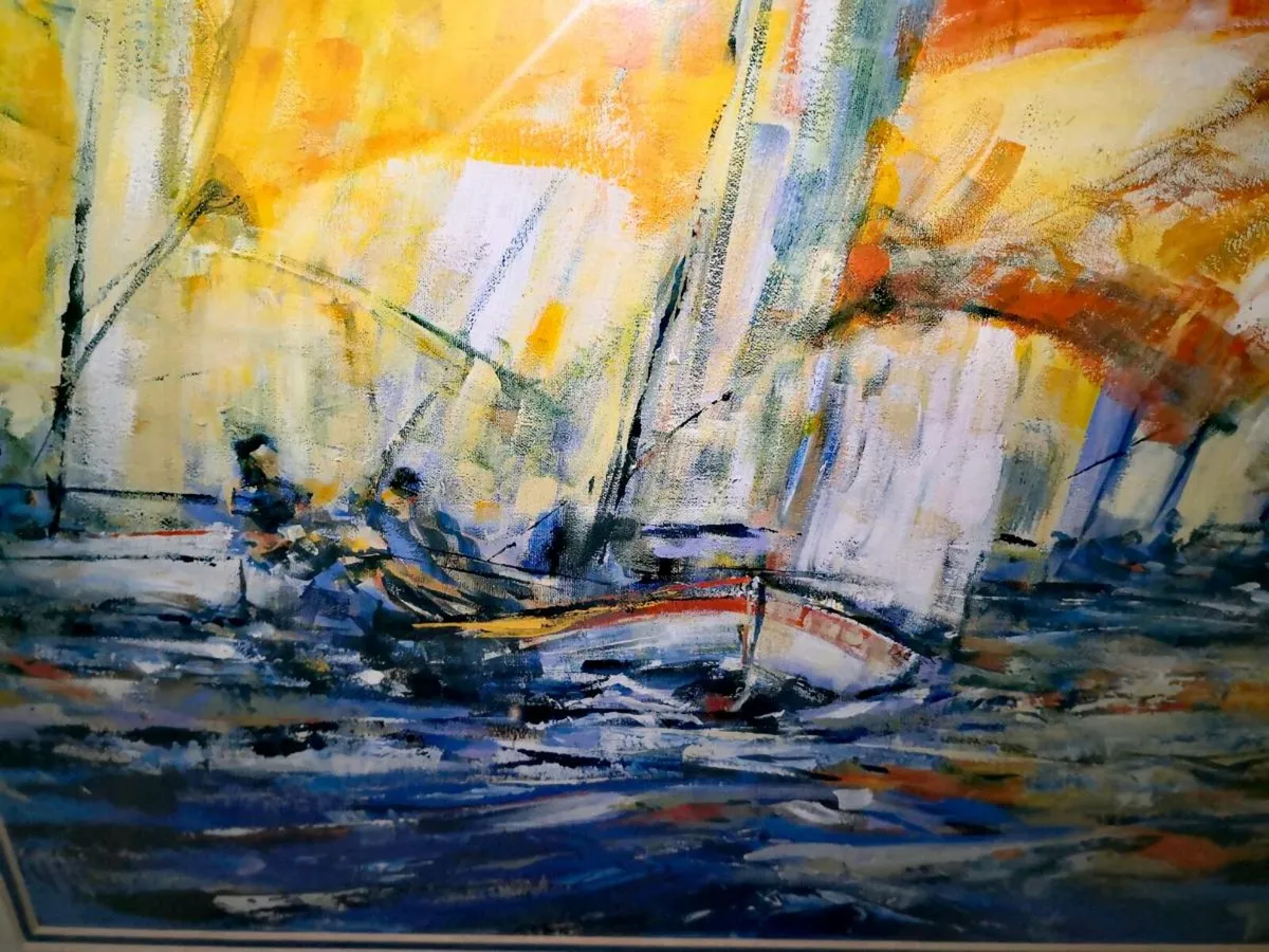 Beautiful large picture in solid wood frame - Image 2
