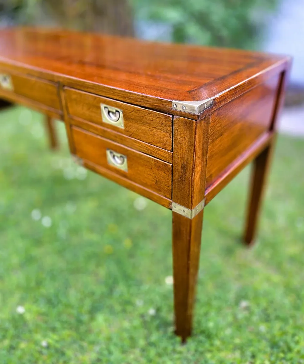 Vintage Oak Campaign Desk - Image 3