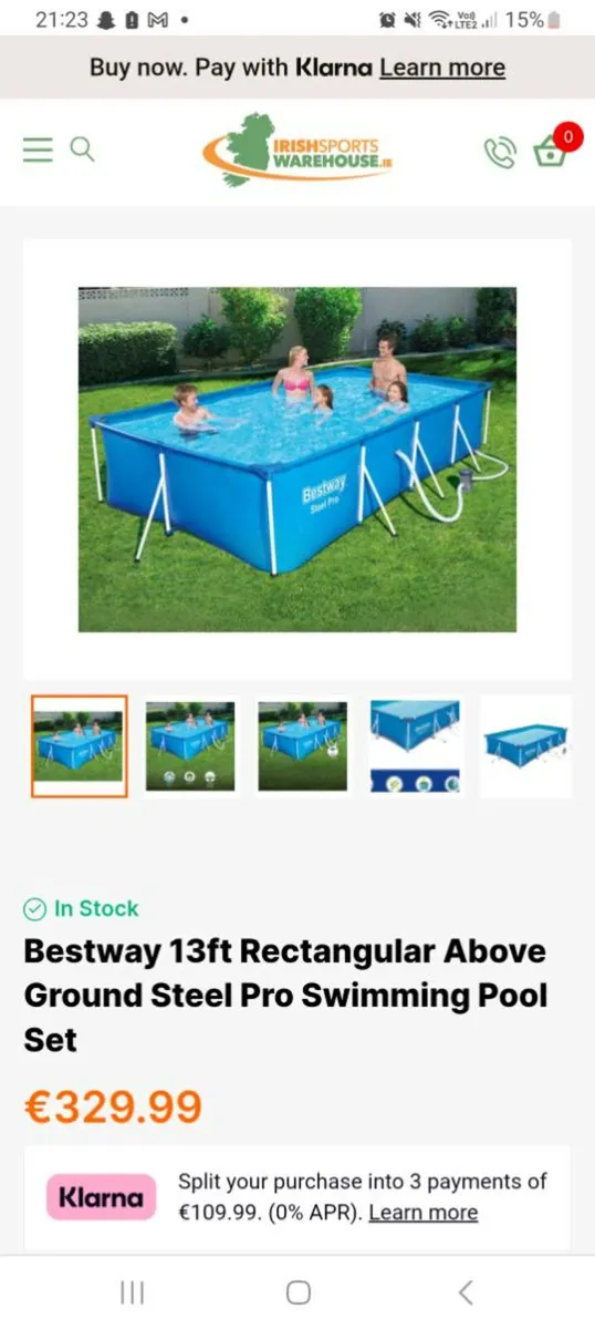 13ft steel frame swimming pool - Image 1