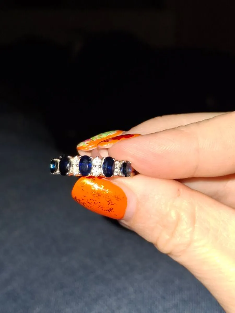 Earnest Jone Diamond & Sapphire Eternity Band - Image 1