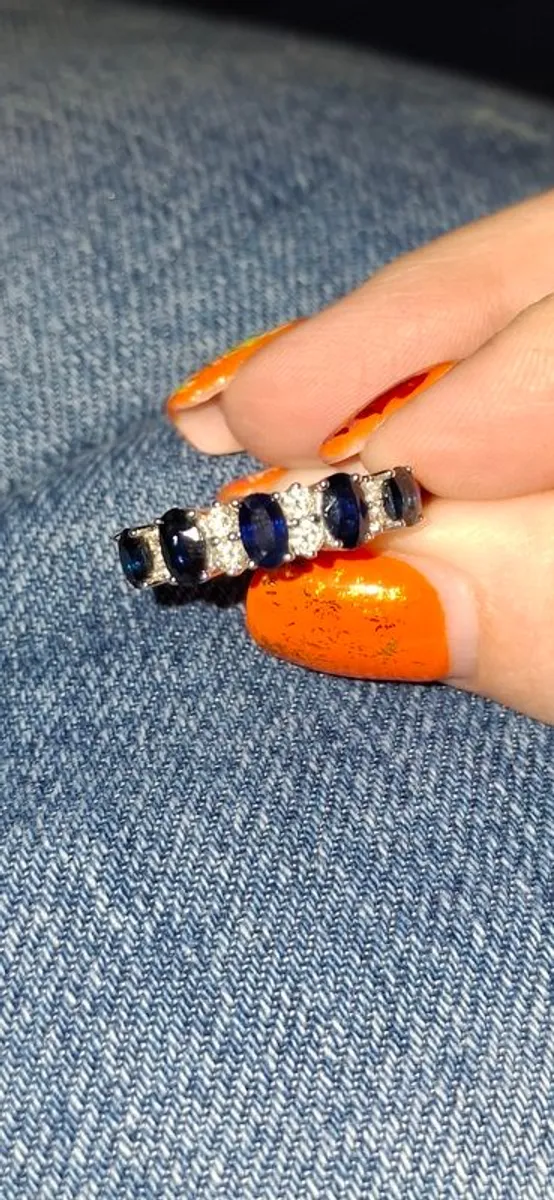 Earnest Jone Diamond & Sapphire Eternity Band - Image 2