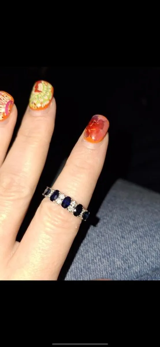 Earnest Jone Diamond & Sapphire Eternity Band - Image 3