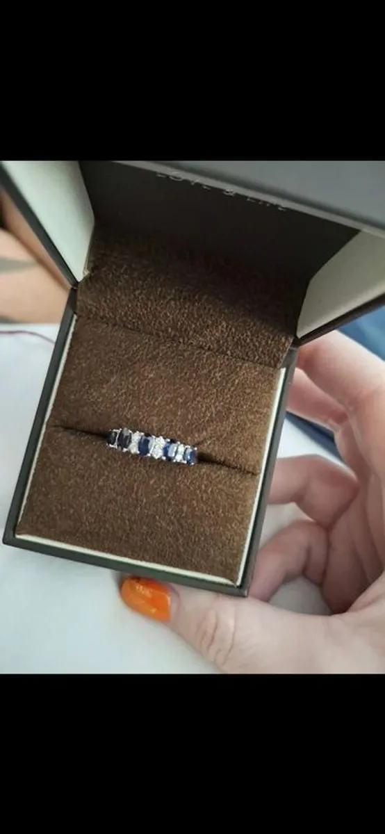 Earnest Jone Diamond & Sapphire Eternity Band - Image 4