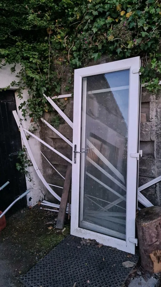 French doors and window frame